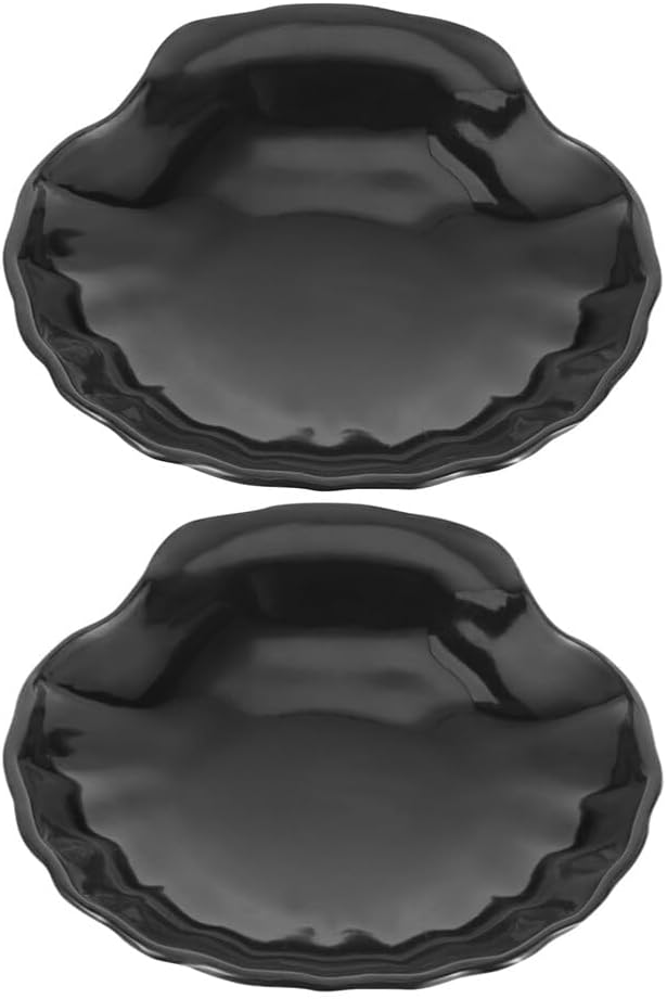 Luxshiny 2pcs Shell Shaped Soap Dish Elegant Holder Non-Slip Reusable Plastic