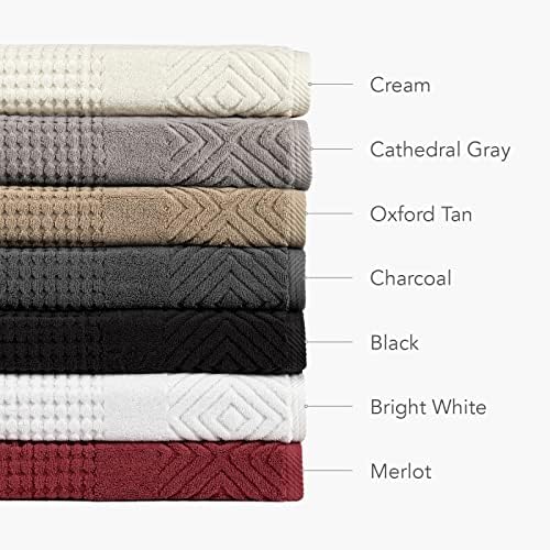 TexereSilk Organic Cotton Diamond Jacquard Towel Set - 700 GSM Ultra Soft Luxury