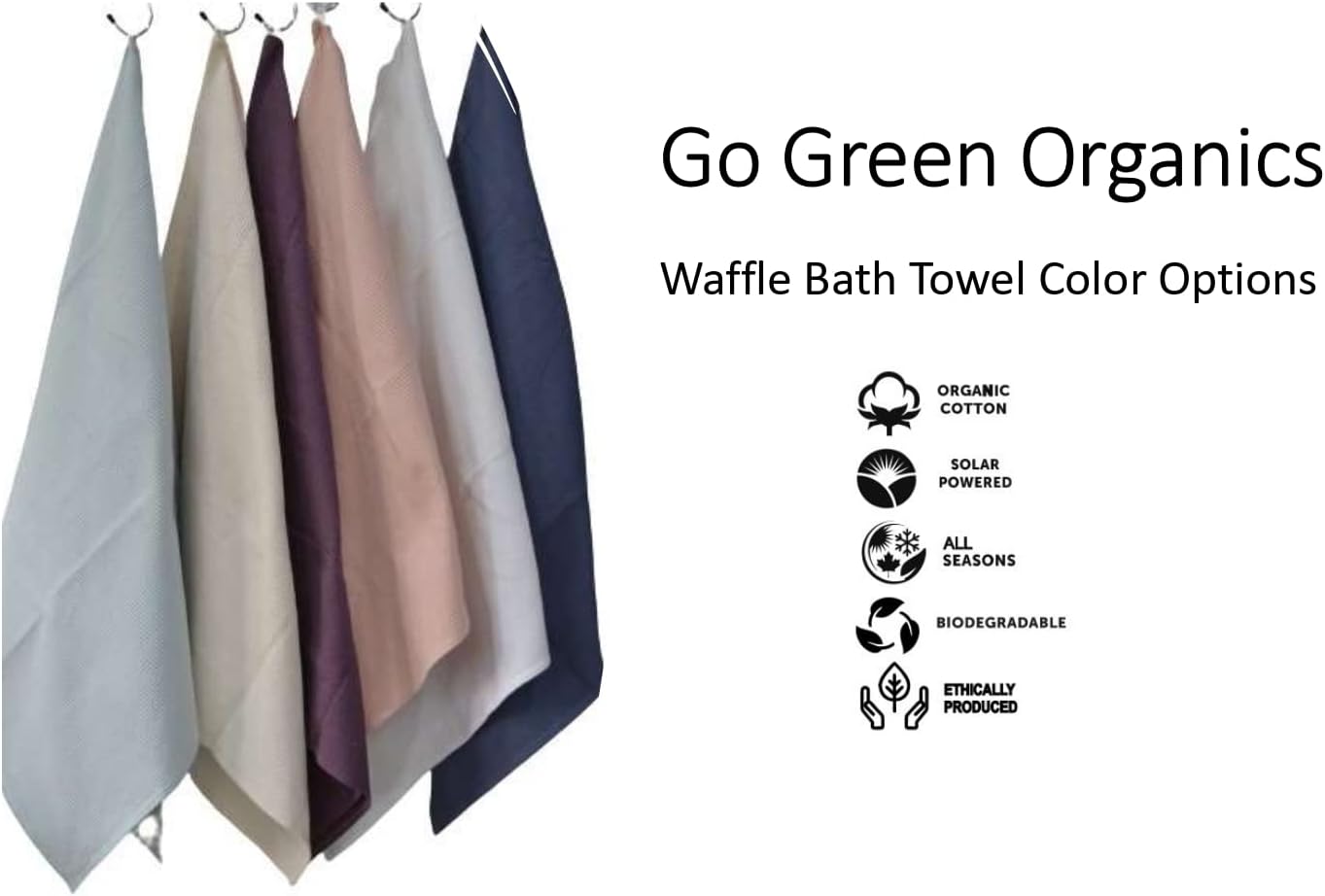 GO GREEN ORGANICS Waffle Bath Towel Pack of 2 1