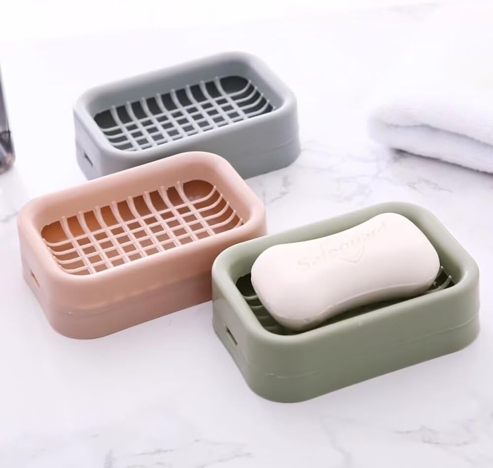 Travel Soap Dish with Lid - Portable Bamboo Soap Holder - Pink