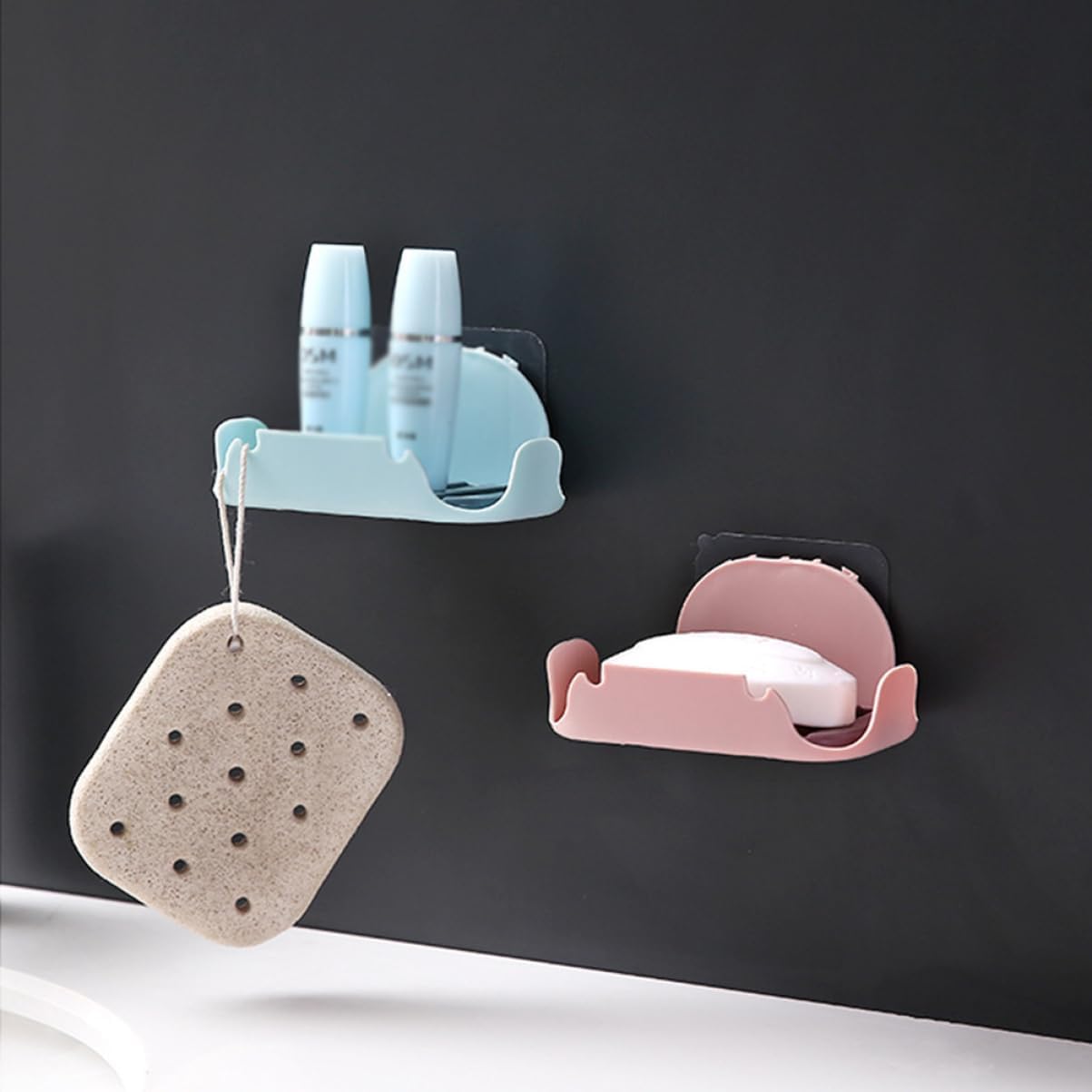 HOOTNEE 2Pcs Double Layer Adhesive Soap Holder