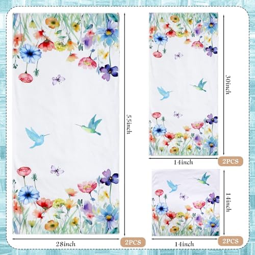 VitalCozy Set of 6 Wildflower Bath Towels 3 Sizes 1