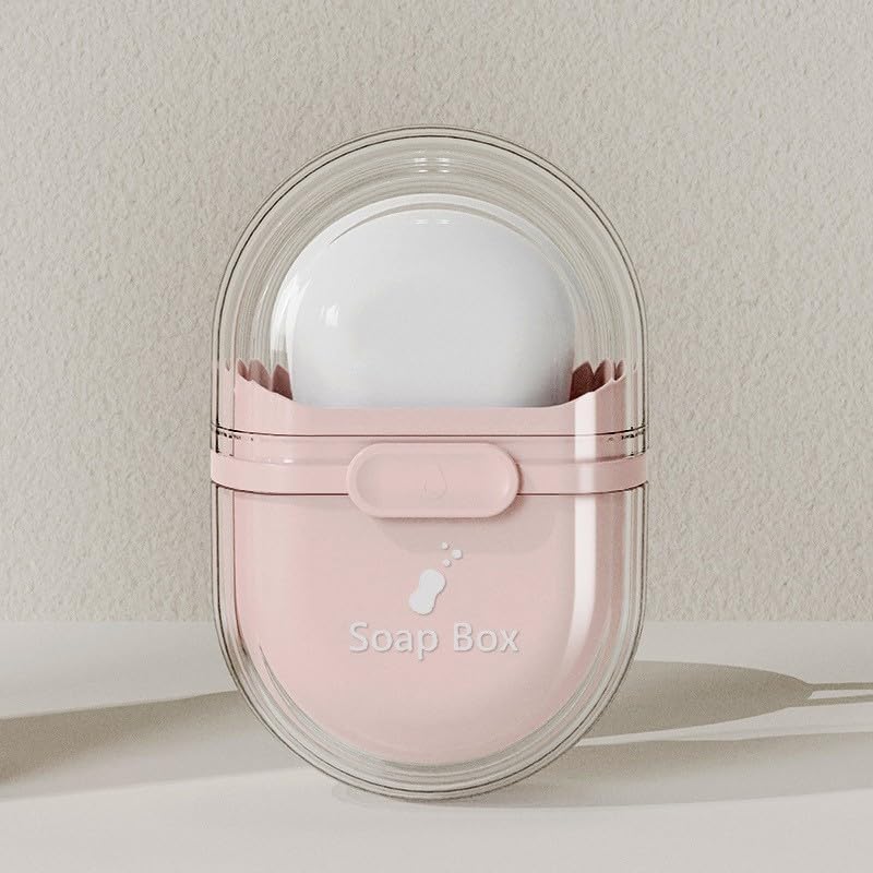 Bar Soap Travel Case with Lid and Drainage Hole Pink