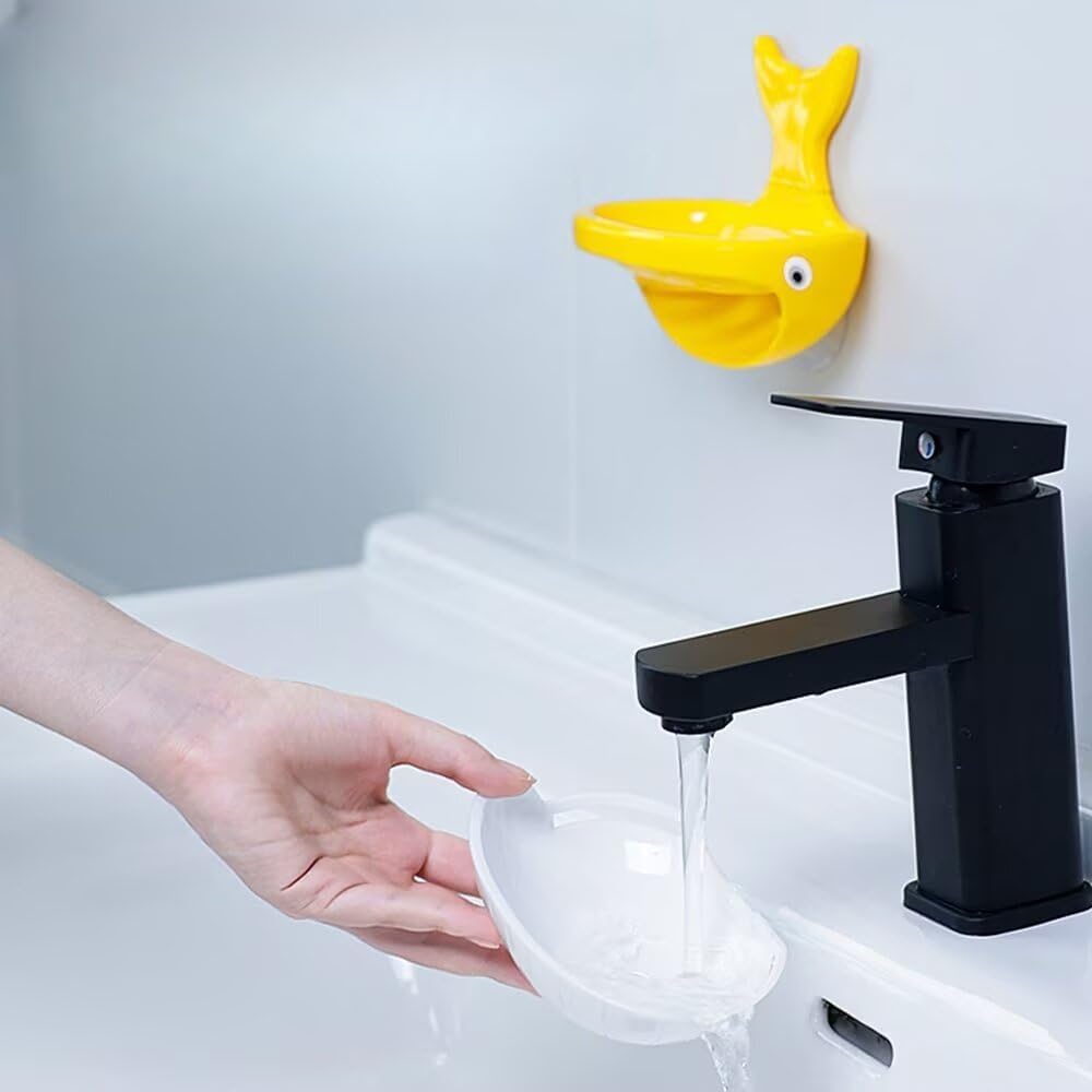 Cute Whale Soap Dish Suction Cup Holder for Shower and Bathroom