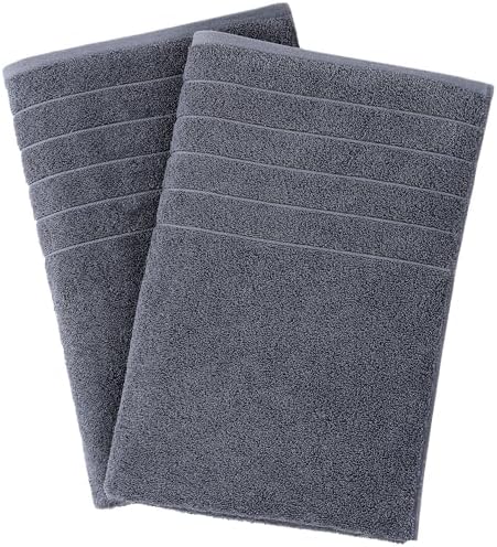 Casa Platino 100 Cotton 2 Pack Bath Towels Set - Cool Grey