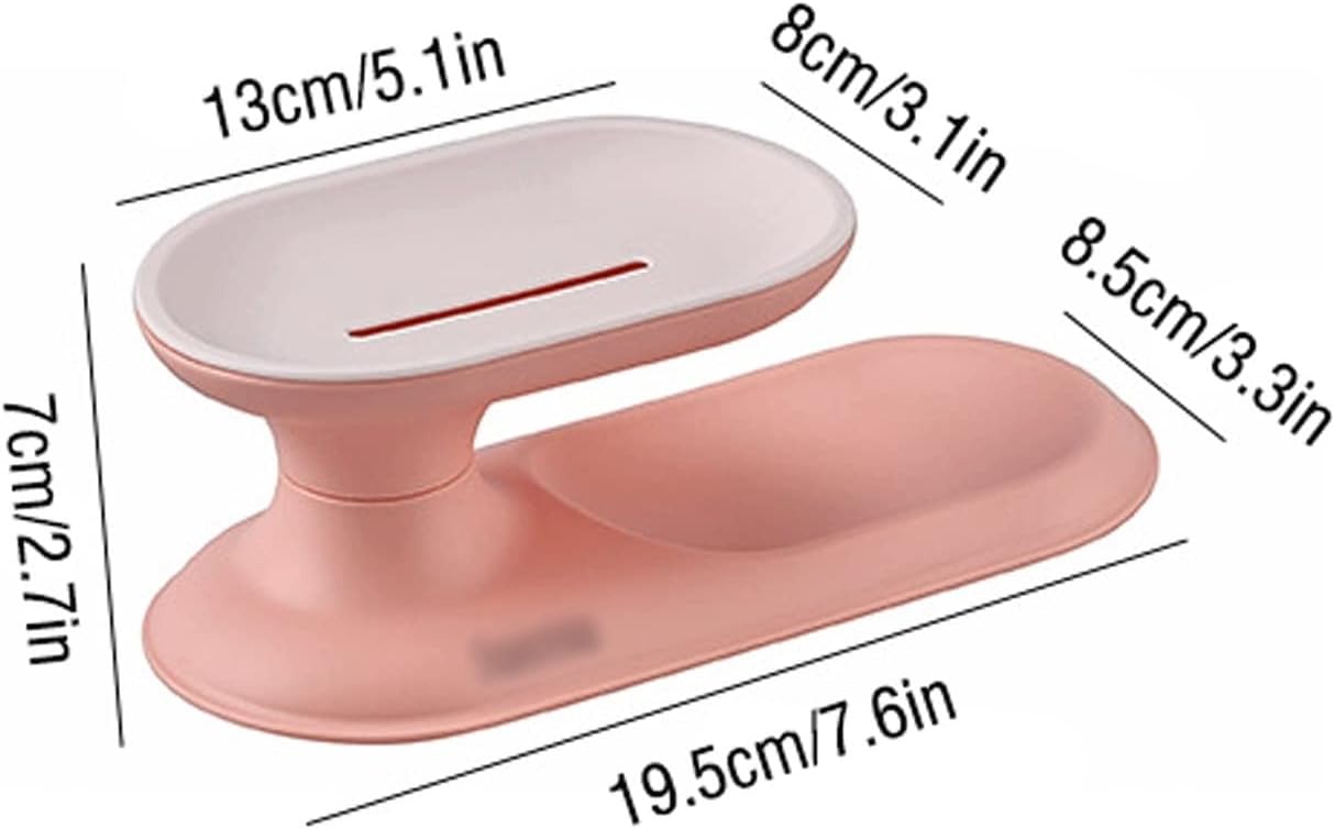 YAOLUU 360-Degree Rotating Soap Dish with Drainage Pink