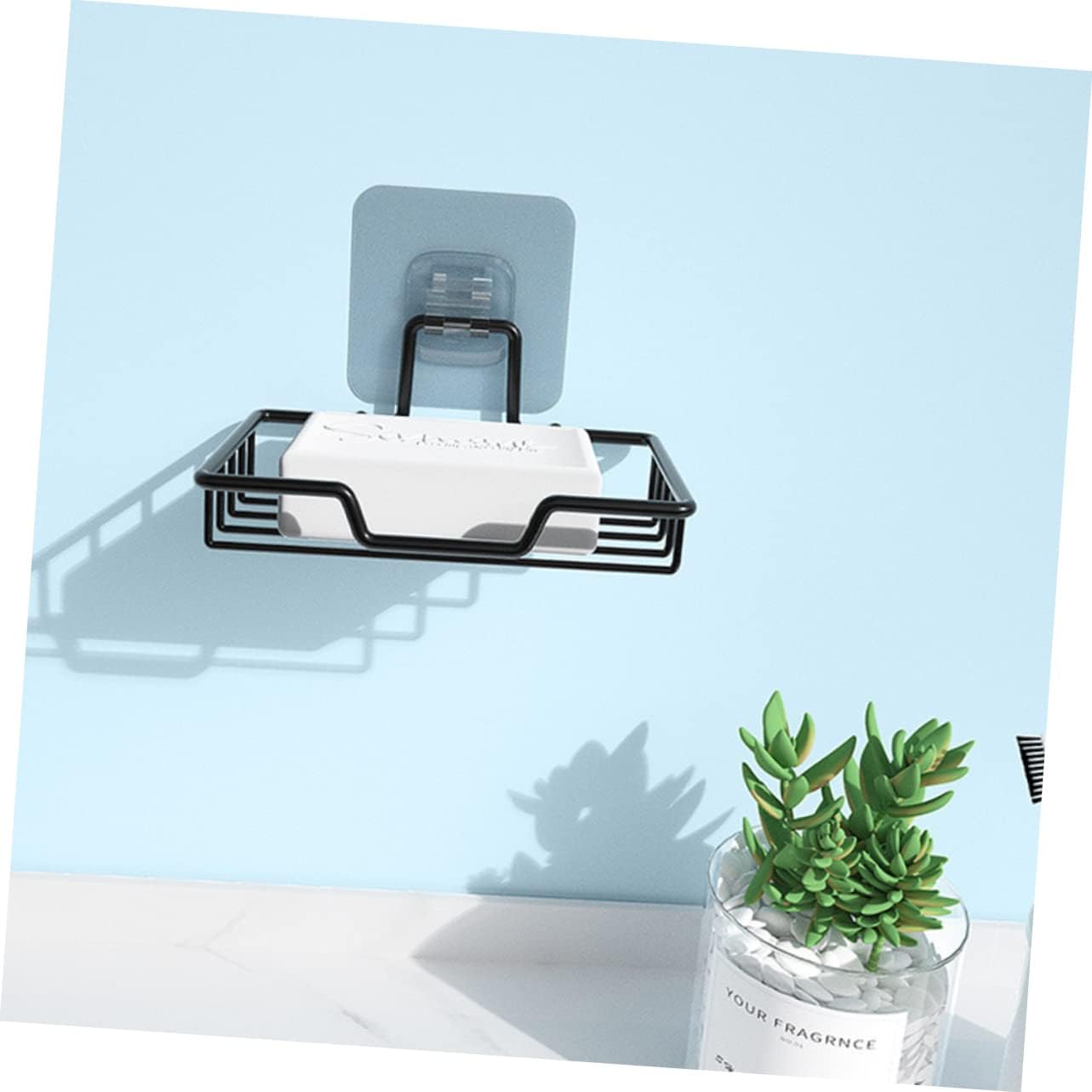 Stainless Steel Bathroom Shelf with Adhesive Mount