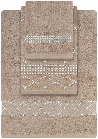 Sparkles Home Atlas 3-Piece Towel Set with Glass Rhinestones 1