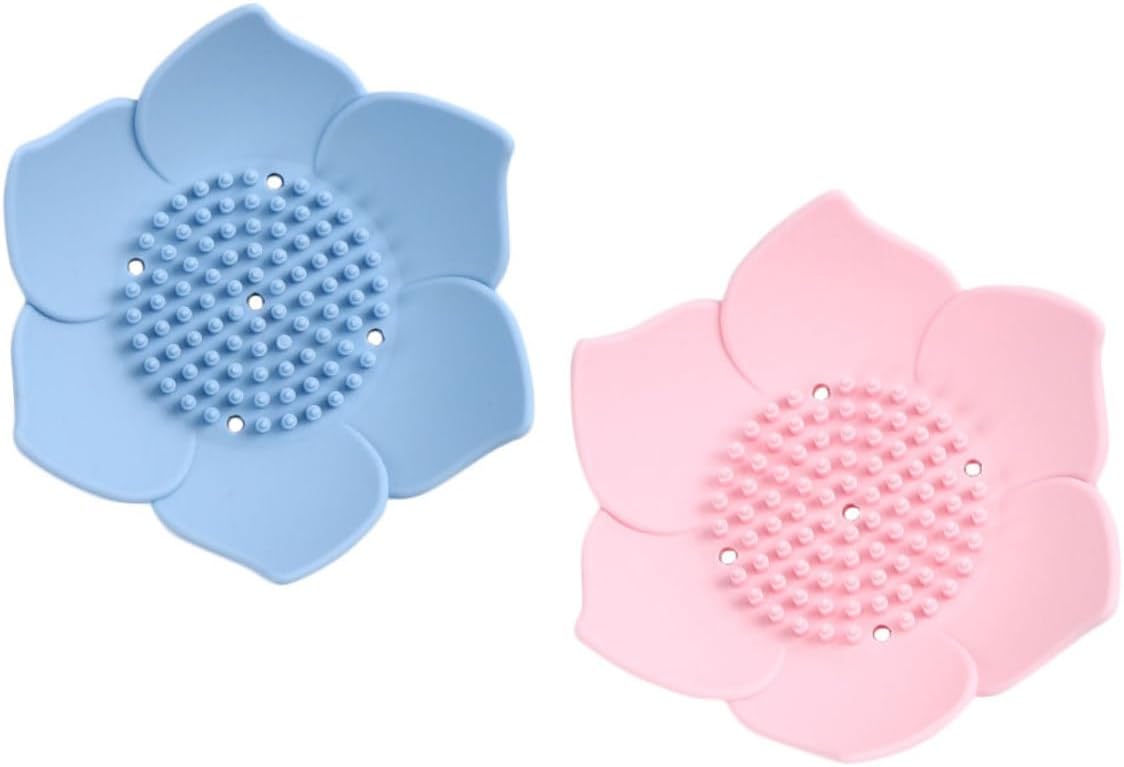 FONDOTIN 2pcs Draining Soap Dish Creative Holders for Shower Bathroom Kitchen