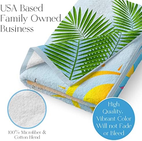 Personalized Microfiber Beach Towel with State License Plate and Custom Name