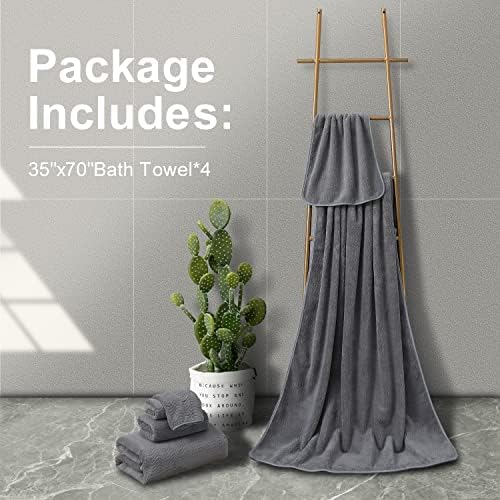 Smuge Ultra Soft Microfiber Bath Towel Set of 4