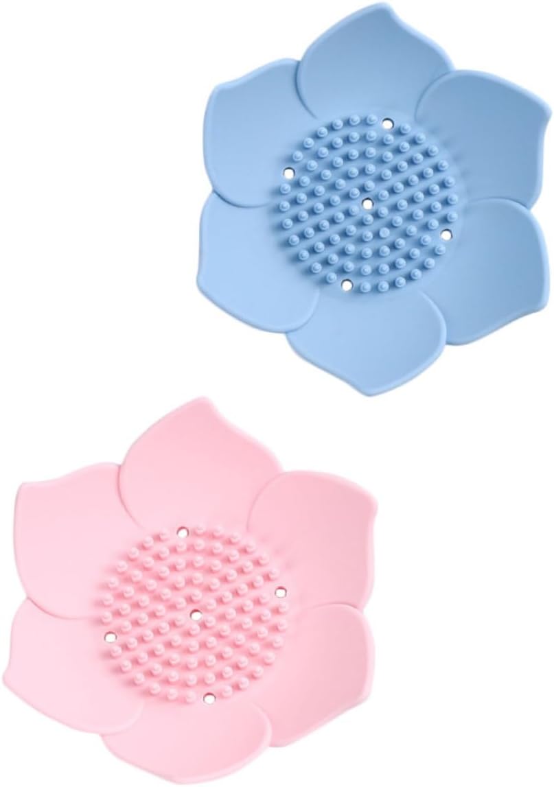 Amosfun 2pcs Silicone Soap Drainage Holders for Bathroom