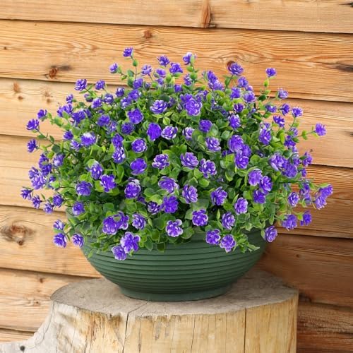Bassion 20 Packs UV Resistant Artificial Eucalyptus Flowers