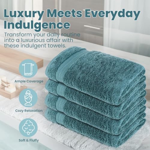 Organix Luxury 4 Pack Bath Towels - 30x60 Inches 100 Cotton