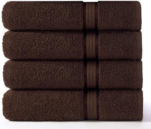 COTTON CRAFT Ultra Soft 4-Pack Bath Towels - 30x54 Chocolate Brown