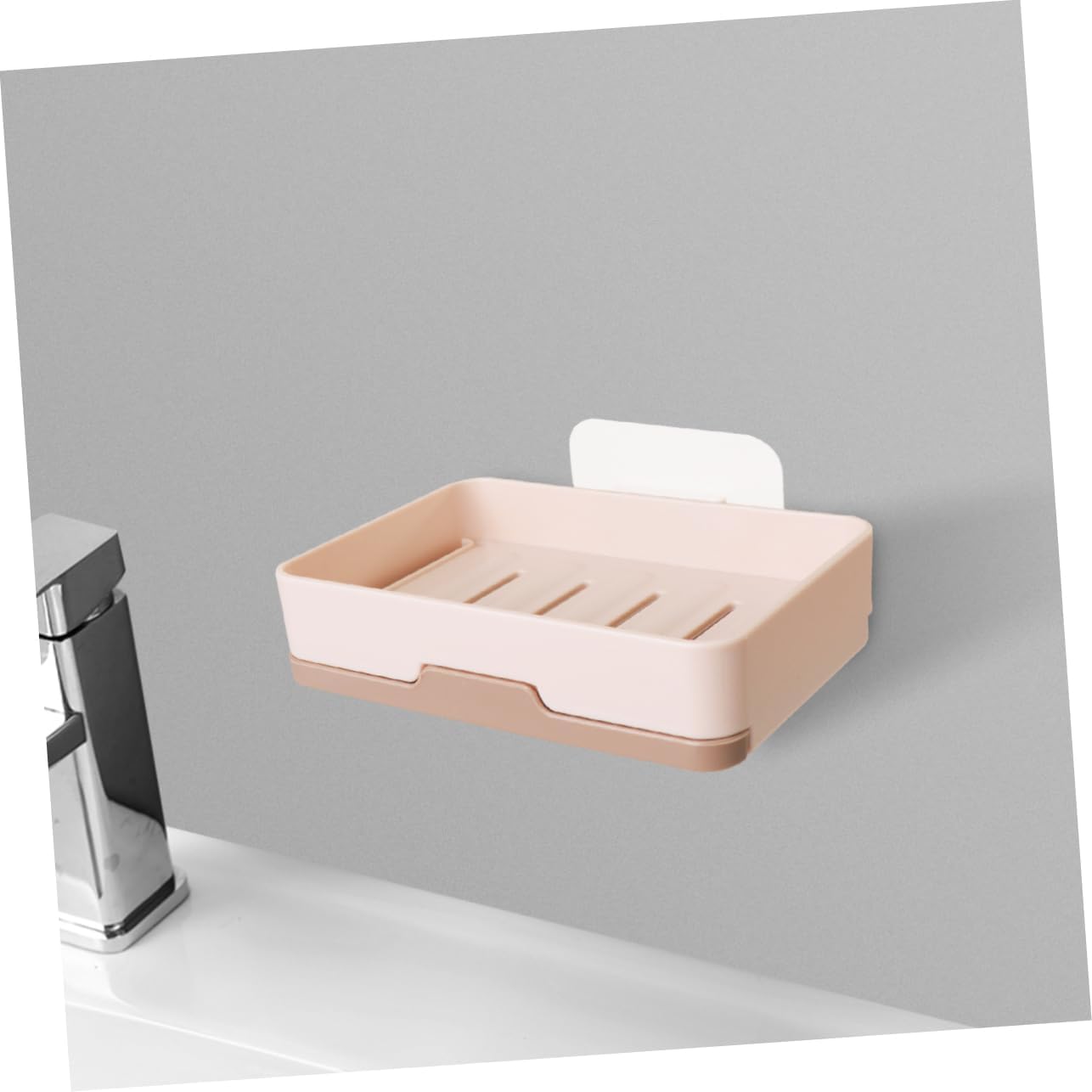 KONTONTY Wall-Mounted Soap Dish Draining Rack Leak Proof Holder