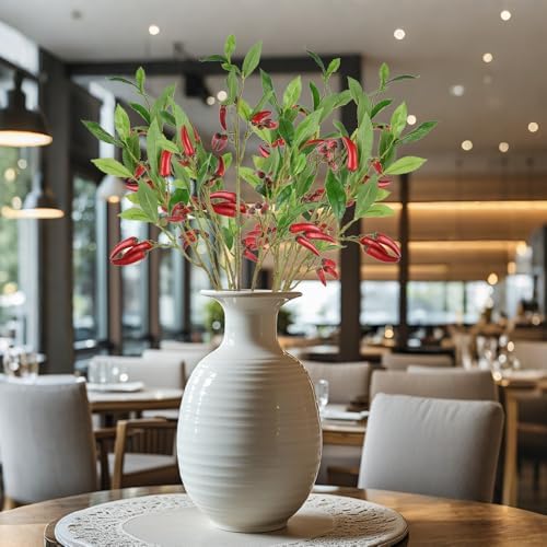 LUEYAO Artificial Chili Pepper Stem for Vase Decor