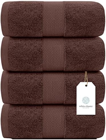 White Classic Luxury Bath Towels 30x56 4 Pack