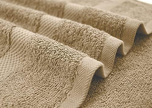 DAN RIVER 100 Cotton Bath Towels 27x54 Inches 4-Pack Tan