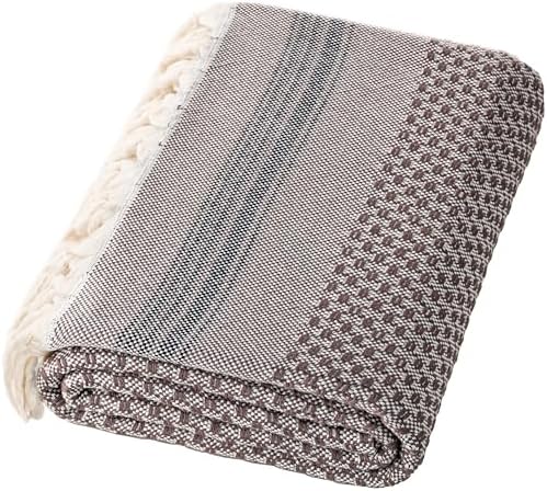 DEMMEX Micro Waffle Turkish Bath Towel - 70x40 Brown