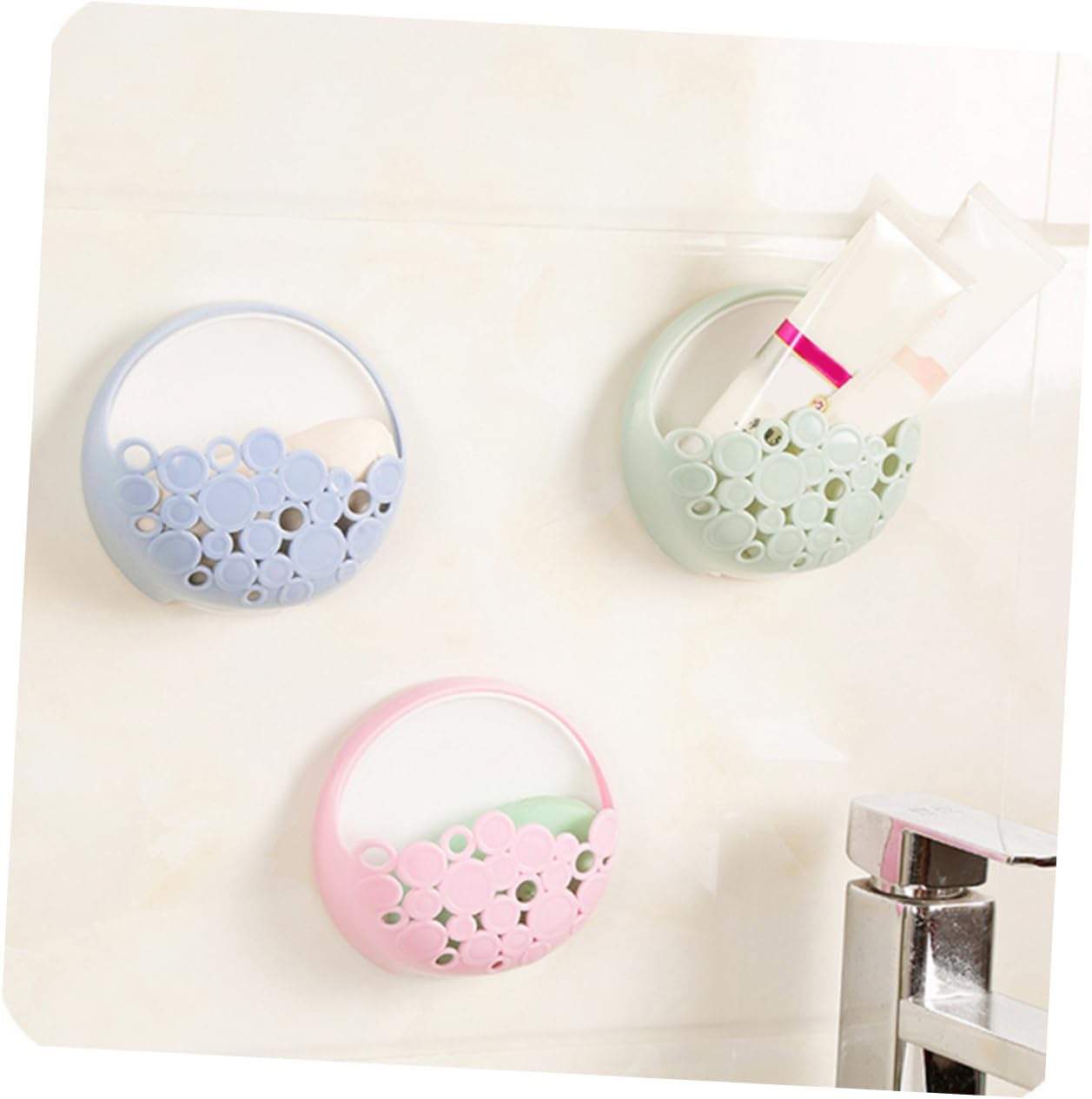 IMIKEYA Wall Mounted Soap Dispenser with Suction Cup - Pink
