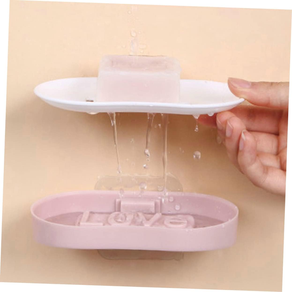 Ciieeo Dual Layer Wall Soap Dish Holder with Suction Cups