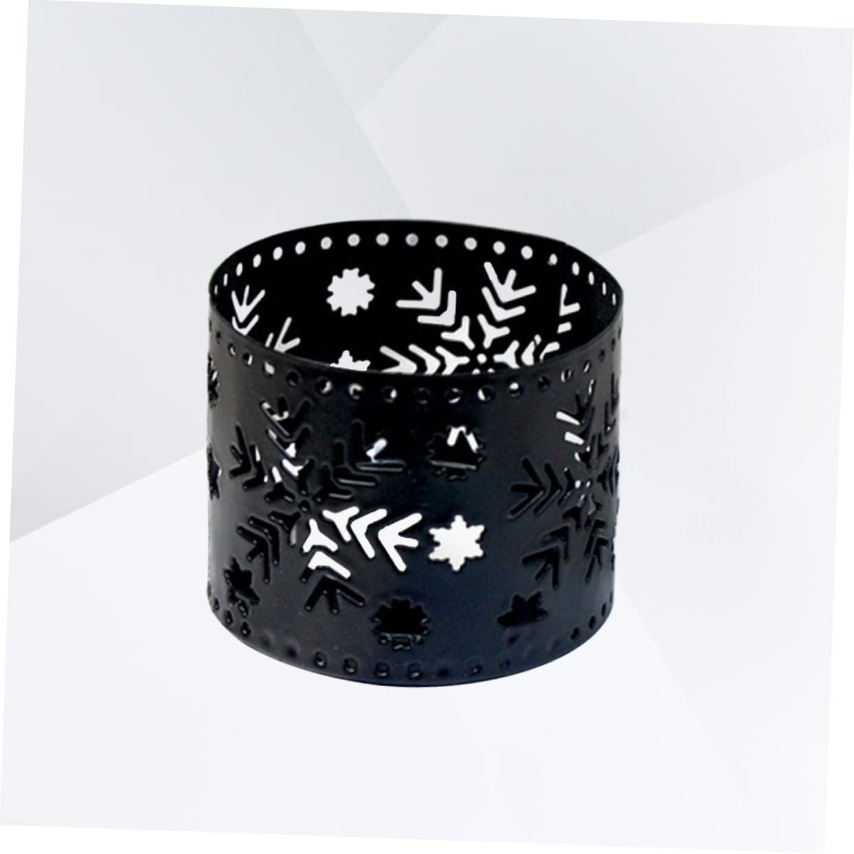 Unique Iron Christmas Candle Holder with Snowflake Pattern