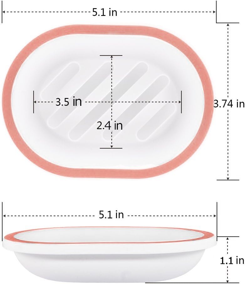 Topsky 2-Pack Soap Dish with Drain and Dry