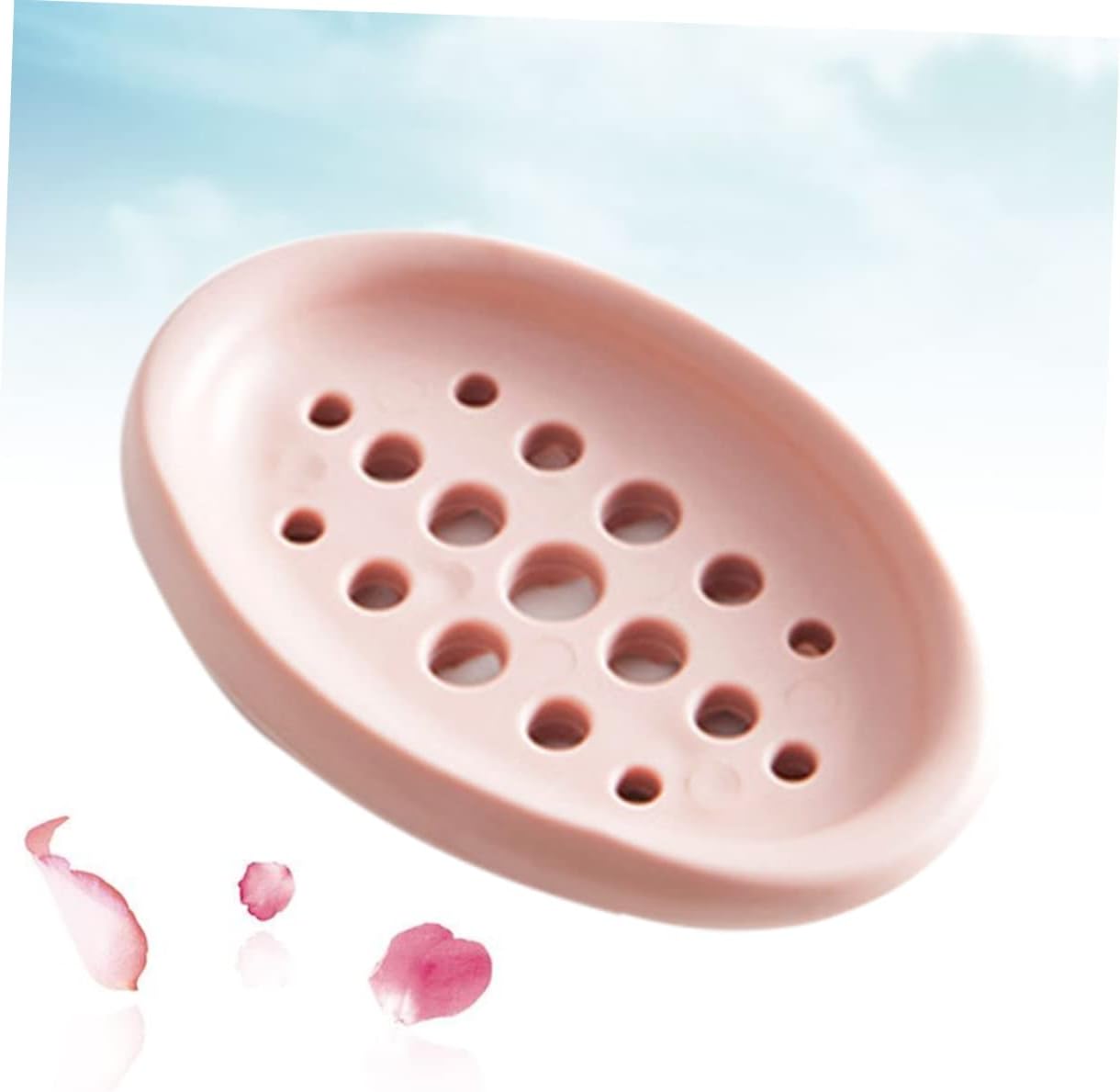 Luxshiny Oval Silicone Soap Dish Tray Holder 1