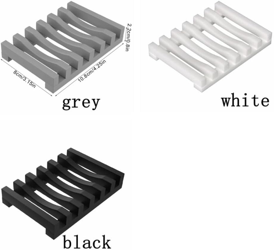 Silicone Soap Dish Holder with Non-Slip Base Black 1