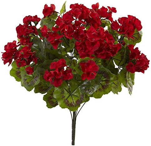 Nearly Natural Geranium Artificial Bush Set of 3