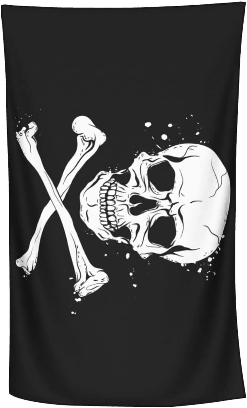 Crossbones Pirate Flag Microfiber Bath Towel - Unisex Quick Drying Beach Travel Towel