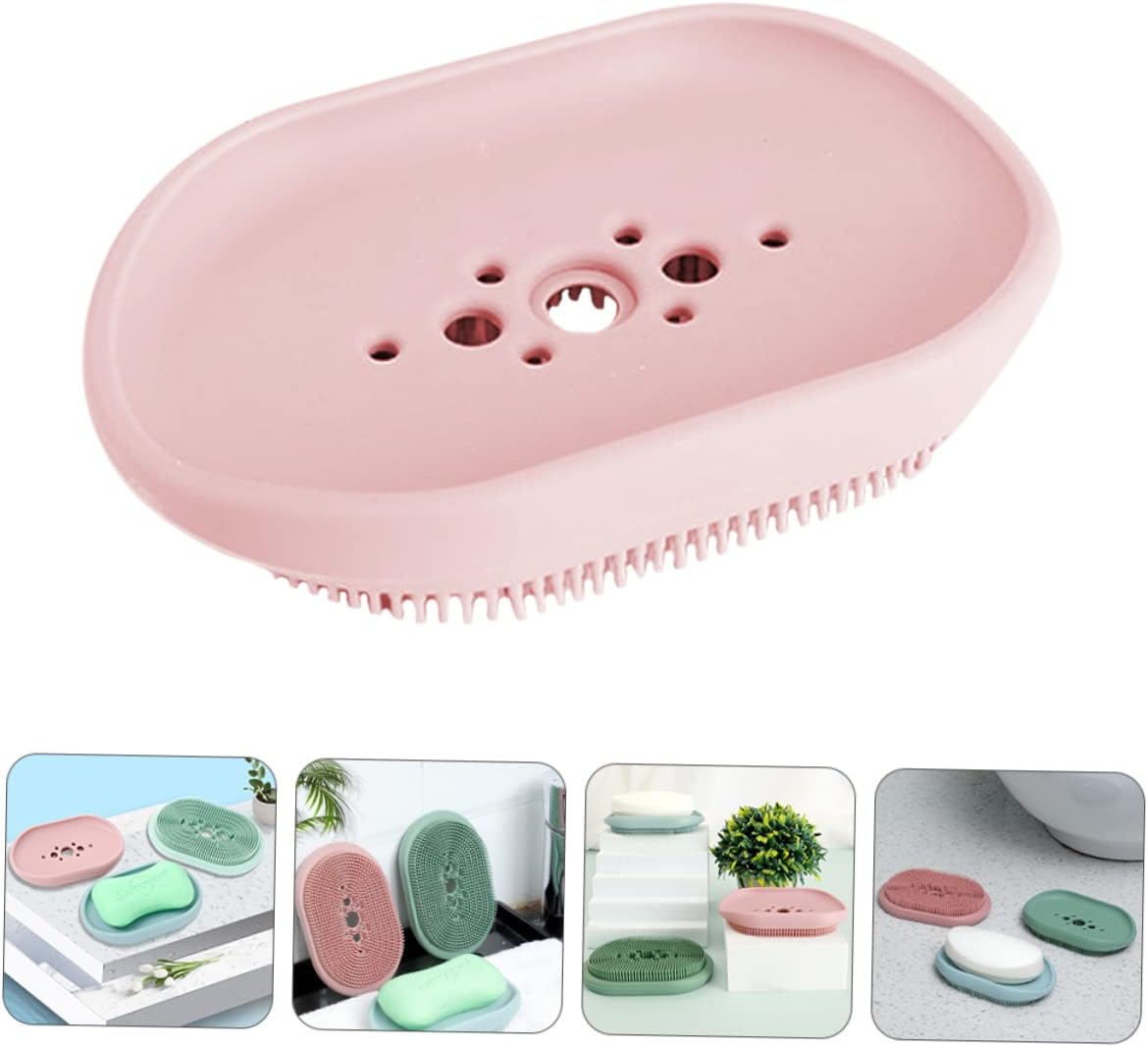 BUGUUYO 1pc Suction Soap Holder for Bathroom Wall Mount Silicone Drain Basket