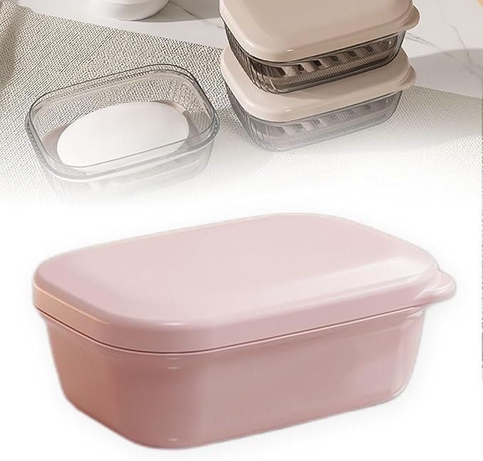 Travel Soap Case with Lid - Leakproof Portable Bar Soap Holder