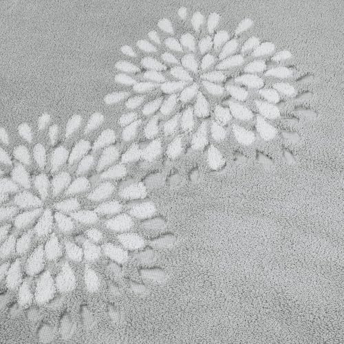 Light Grey Bath Towels Set of 2 - Soft Quick Dry 55 x 28