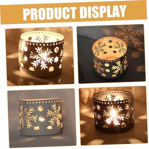 Snowflake Candle Holder Iron Hollow Christmas Decor Pen Holder