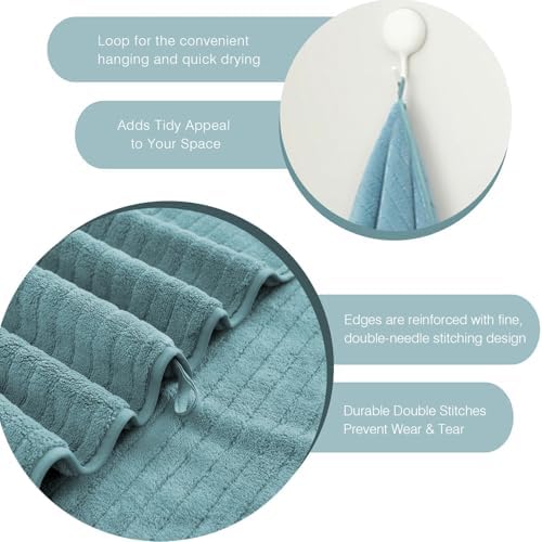 Hailea 18 Piece Family Bath Towel Set - Turquoise