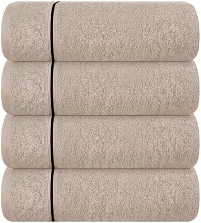 MyOwn Ultra Soft 4 Pack Bath Towel Set - 27x54 Inches Tan