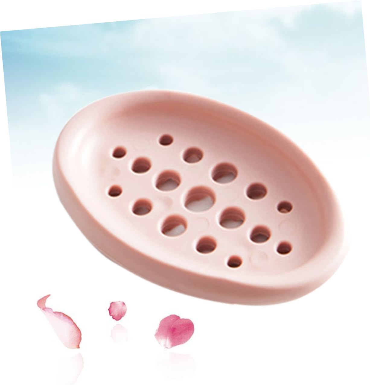 Ciieeo Oval Silicone Soap Dish Drainer Holder