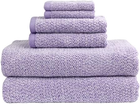 Everplush Diamond Jacquard 6-Piece Bath Sheet Set Lavender