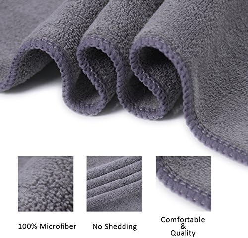 JML Microfiber Bath Towel Set 6 Pack - Grey Yellow Green