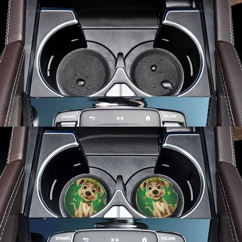 Takiito St Patrick Dog Car Cup Holder Coasters 2 Pack