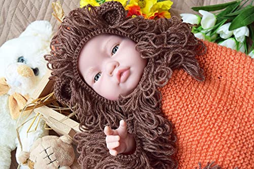 Handmade Lion Hat and Cocoon Knit Snuggle Baby Sleeping Bag
