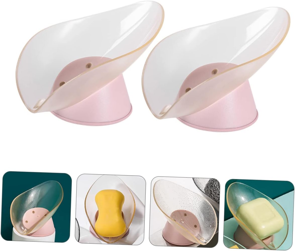 ABOOFAN Leaf Shape Soap Dish 2Pcs Creative Holder