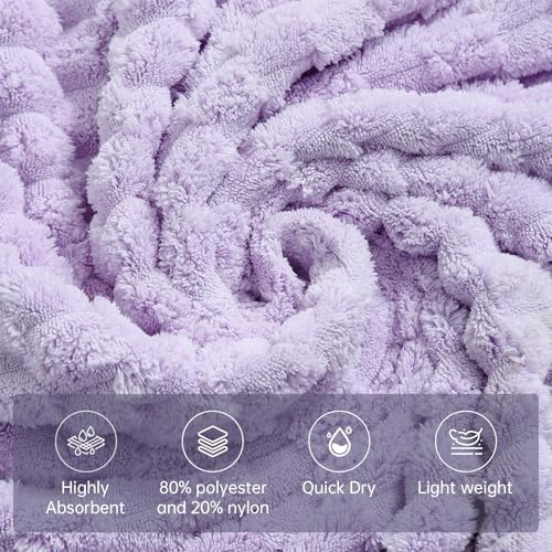NALIVO Extra Large Bath Towel Set of 6 40x80 Lavender