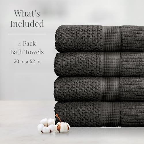 NY Loft 100 Cotton Bath Towel Set 4 Pack