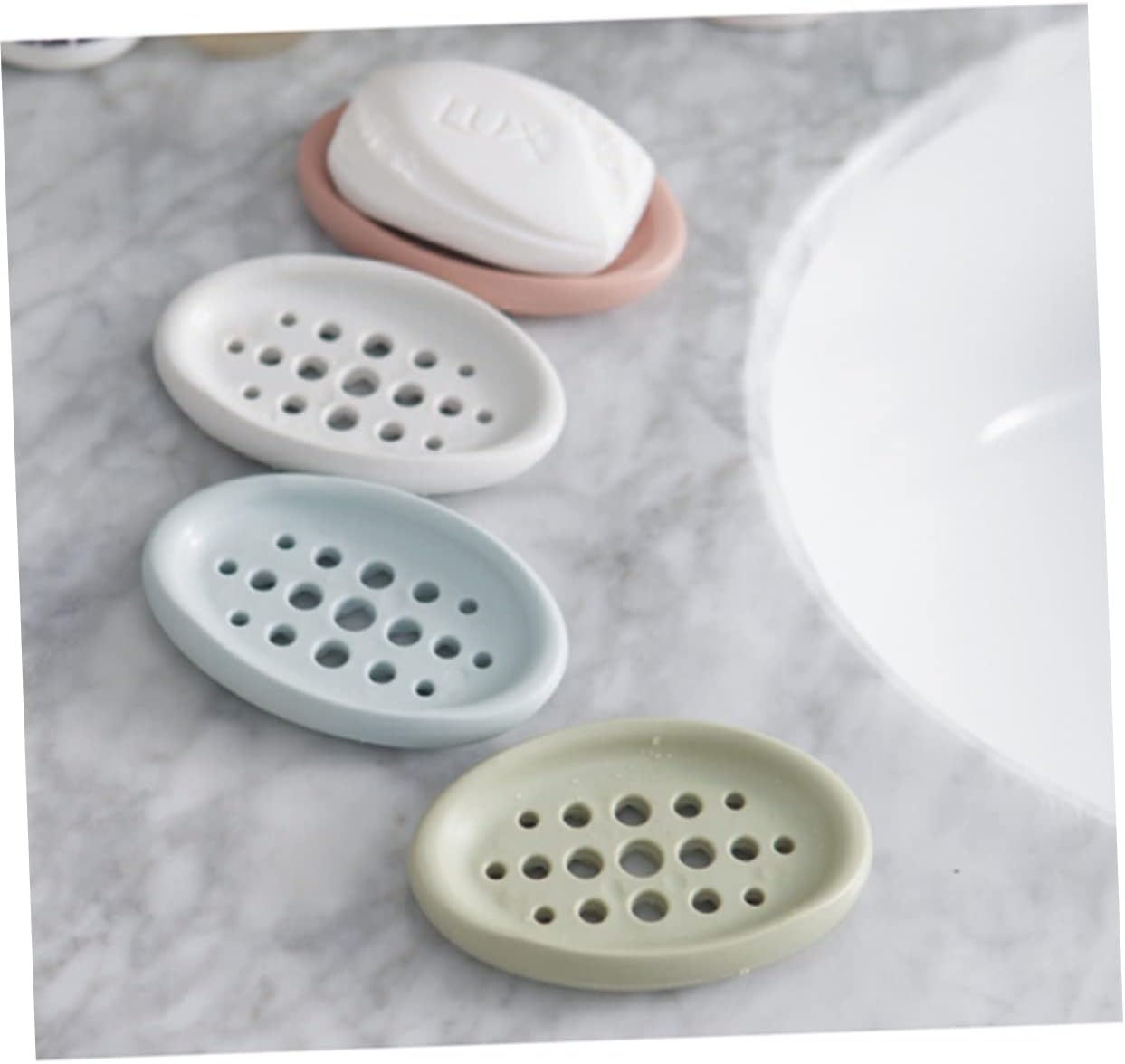 STOBAZA Drainage Soap Dish Silicone Holder for Kitchen and Bathroom