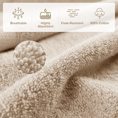 Comfort Spaces Turkish Bath Towel Set 6 Piece Tan Beige