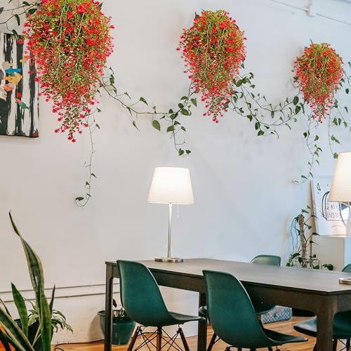 LEIISSURREE Artificial Hanging Plants Set 6 Pcs Red