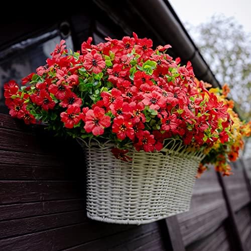 AXYLEX 16-Bundle Artificial Flowers for Outdoor Decor